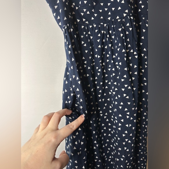 Black Poppy Short Sundress Blue / White Triangle Pattern Sleeveless XS - Picture 6 of 8